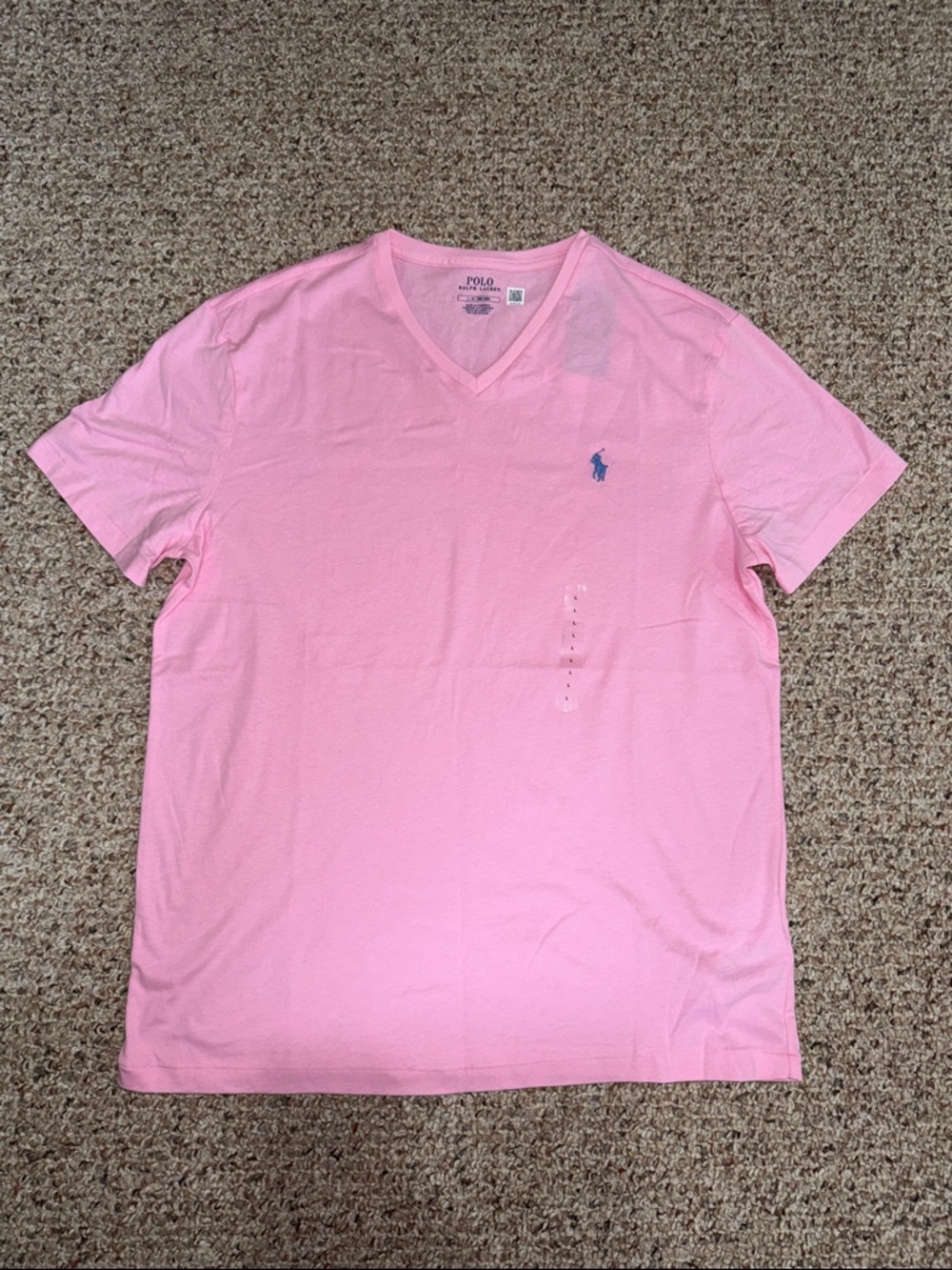 Polo by Ralph Lauren Light Pink V-Neck Short Sleeve Tee- NWT